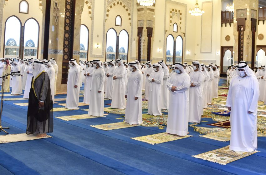  Hamdan bin Mohammed bin Rashid performs Eid Al Adha prayer at Sheikh Rashid Mosque