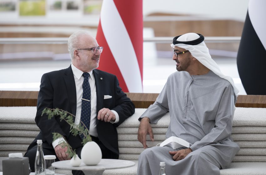  Mohamed bin Zayed receives President of Latvia at Expo 2020 Dubai