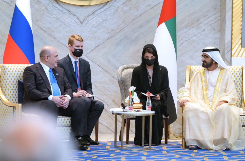  Mohammed bin Rashid meets with Prime Minister of Russia