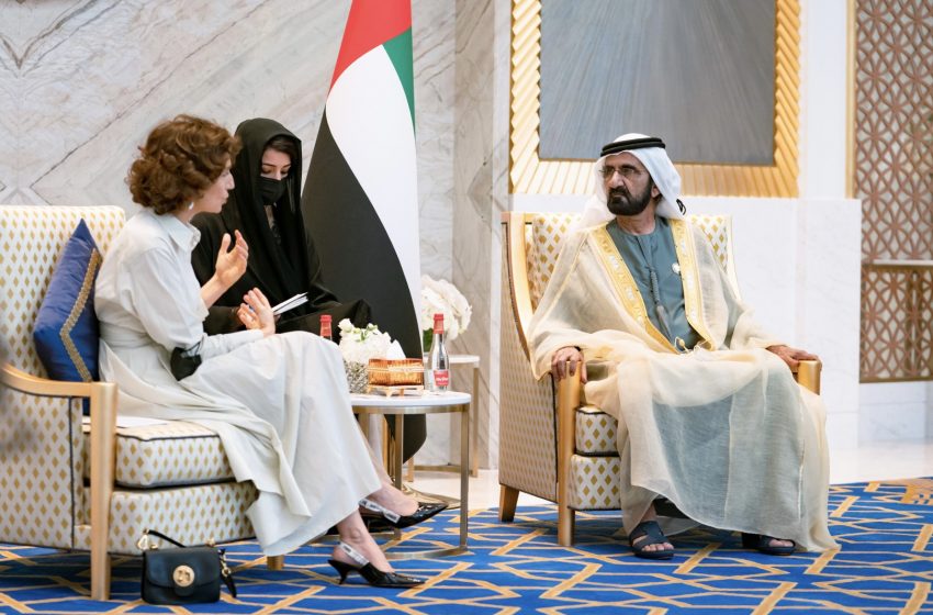  Mohammed bin Rashid meets with UNESCO Director-General