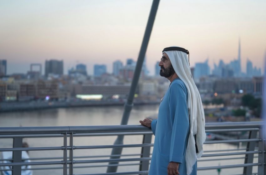  Mohammed bin Rashid visits newly constructed Infinity Bridge