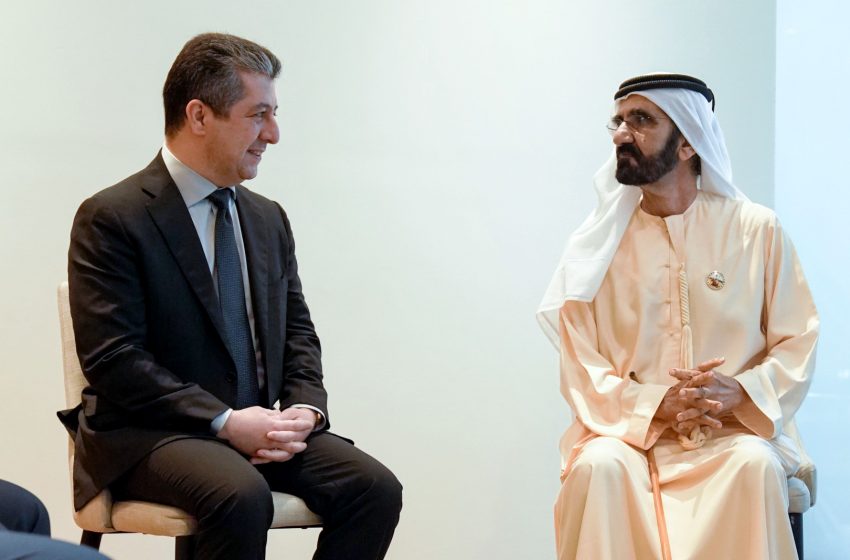  Mohammed bin Rashid meets with Prime Minister of Iraqi Kurdistan Regional Government