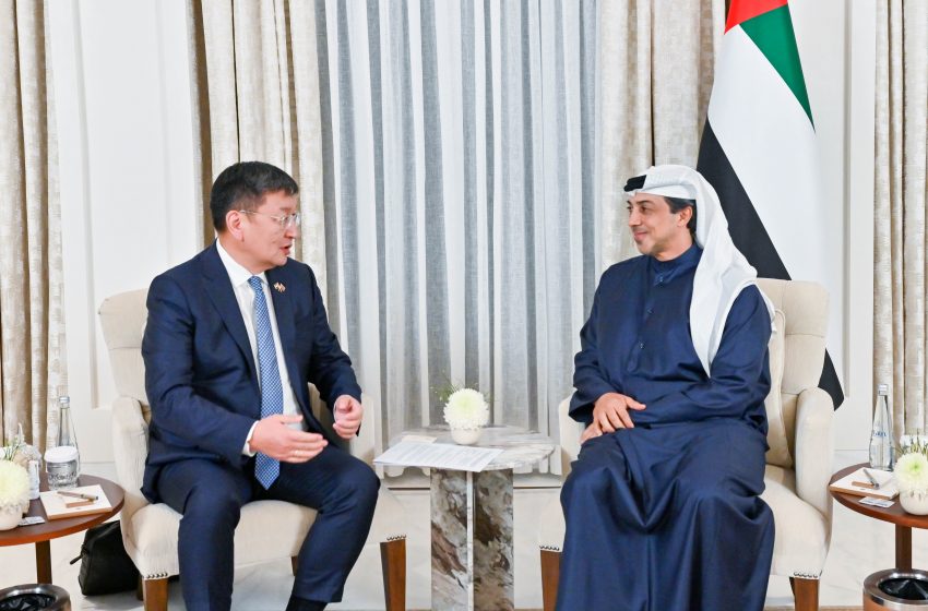  Mansour bin Zayed receives Chief of Mongolian Presidential Court