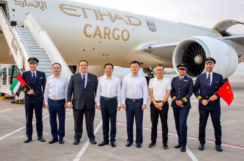 Etihad Cargo’s inaugural freighter flight to Ezhou Huahu Airport in China arrives on August 18