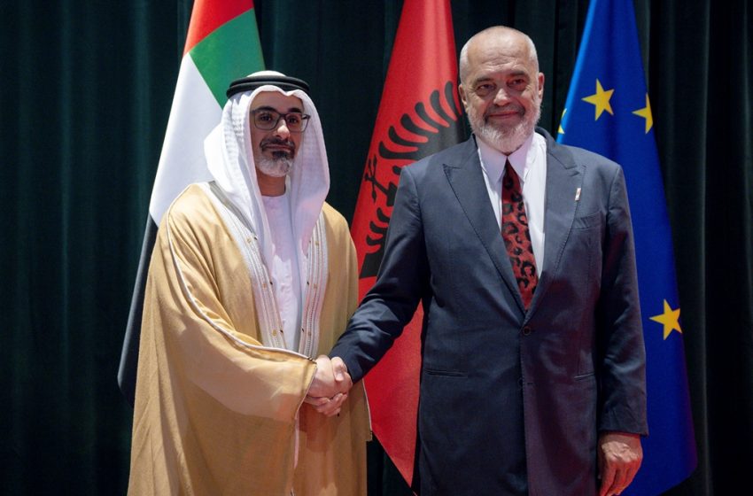  Khaled bin Mohamed bin Zayed meets Prime Minister of Albania