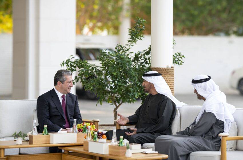  UAE President receives Prime Minister of Kurdistan Region of Iraq